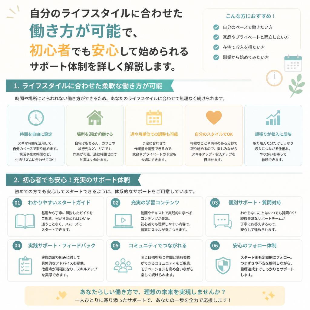 柔軟な働き方とサポート体制