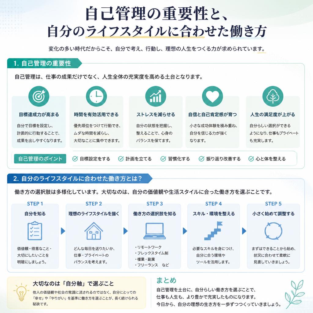 自己管理で、自分のペースで働く