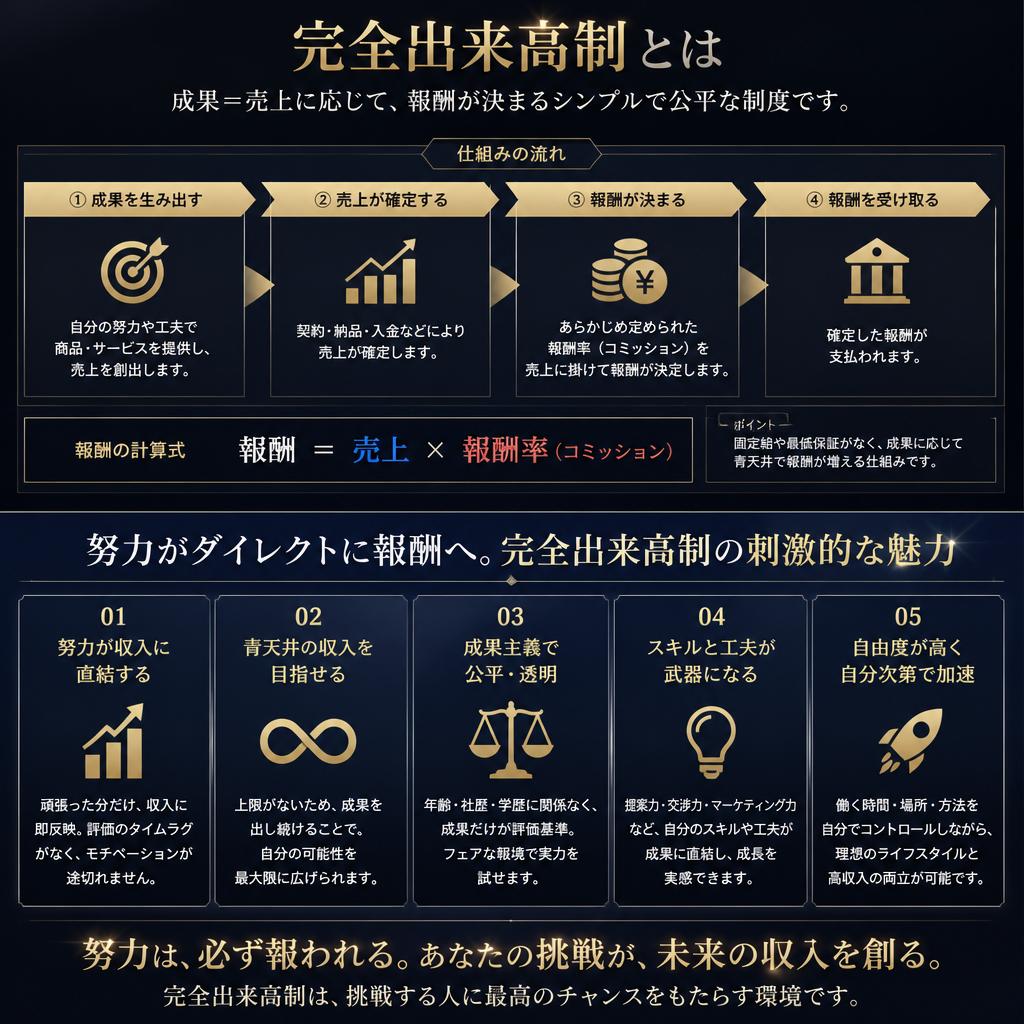 実绩に応じて報酬が得られるシステム