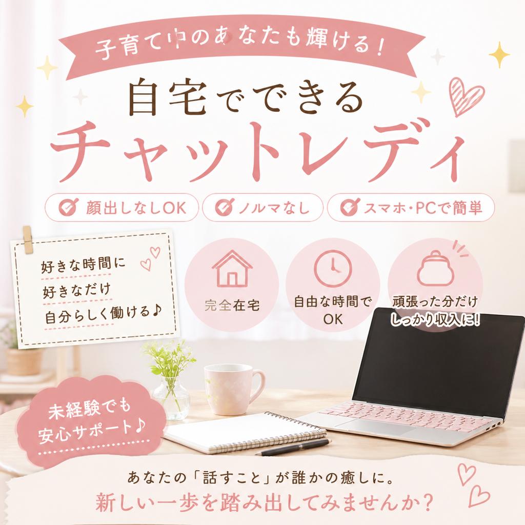 子育て中のあなたも輝ける！自宅でできるチャットレディ