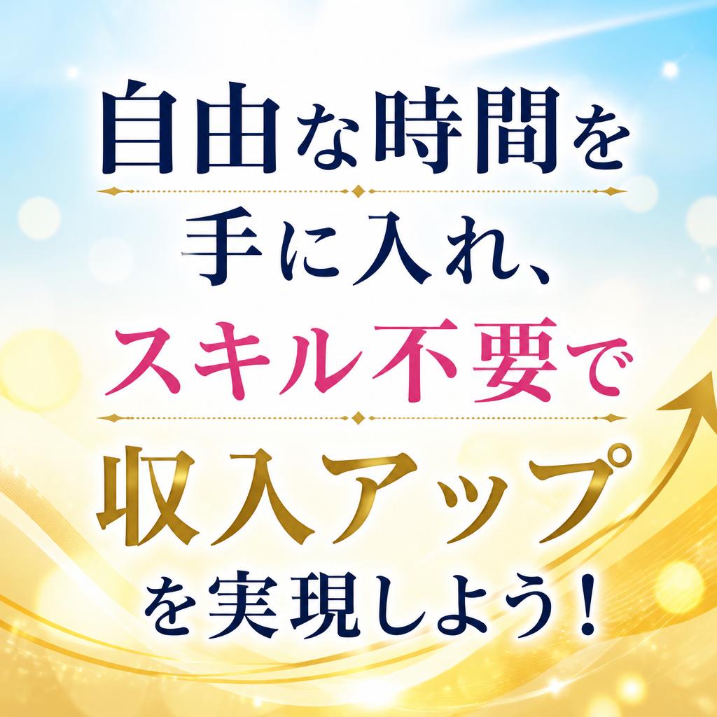 自由な時間を手に入れ、スキル不要で収入アップを実現しよう！