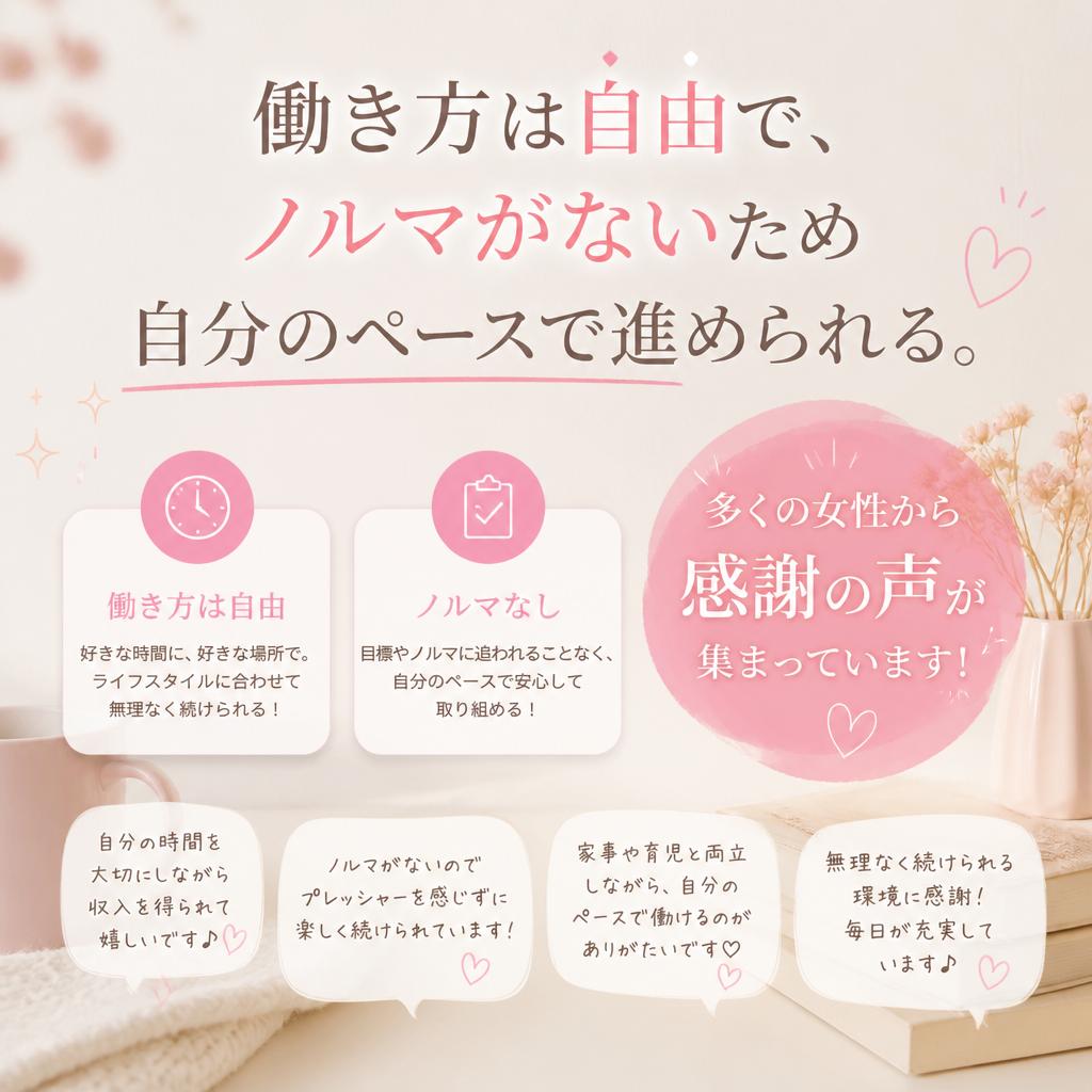 4. ノルマなしでストレスフリー