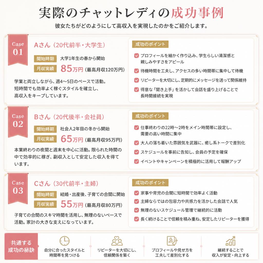 2. チャットレディの成功事例