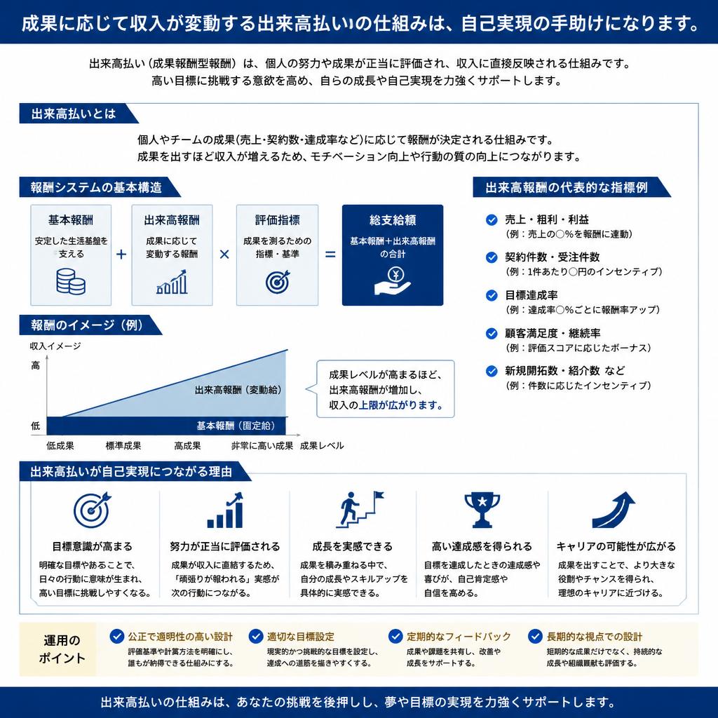 出来高払いやフレキシブルな報酬体系