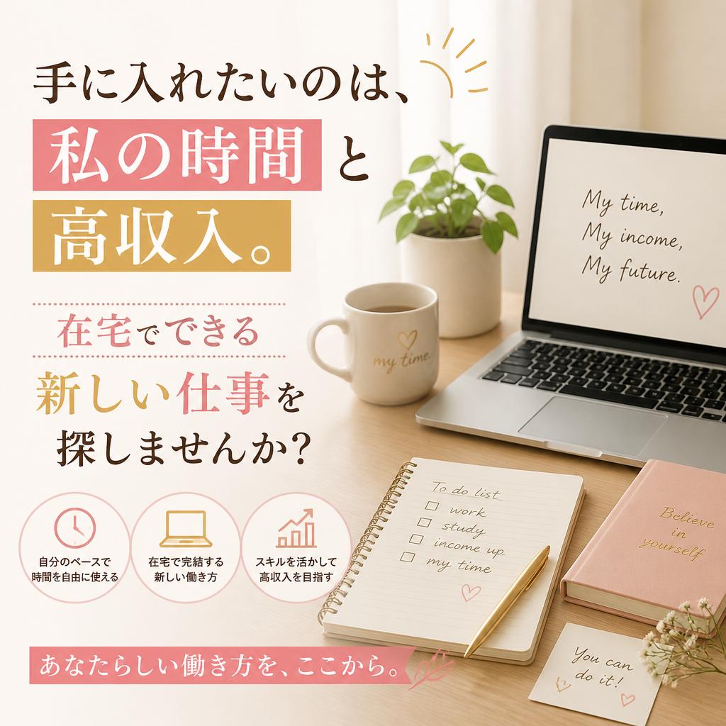 手に入れたいのは、私の時間と高収入。在宅でできる新しい仕事を探しませんか？
