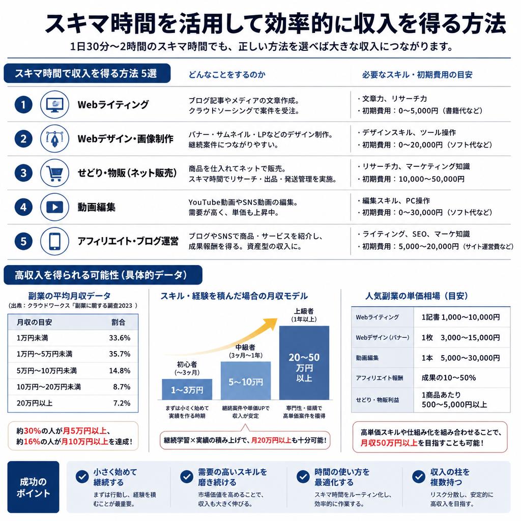 時間を自由に使い、高収入を実現