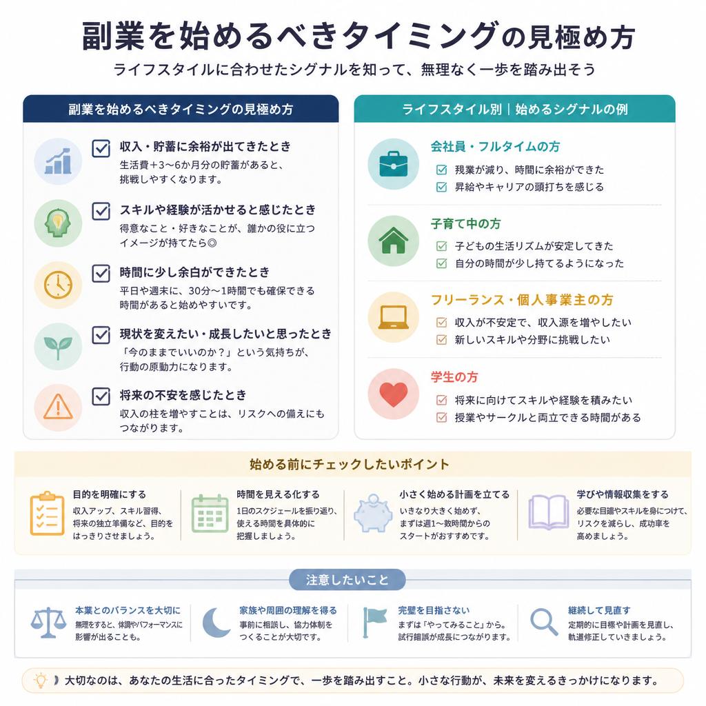 2. 副業を始めるタイミングとは？
