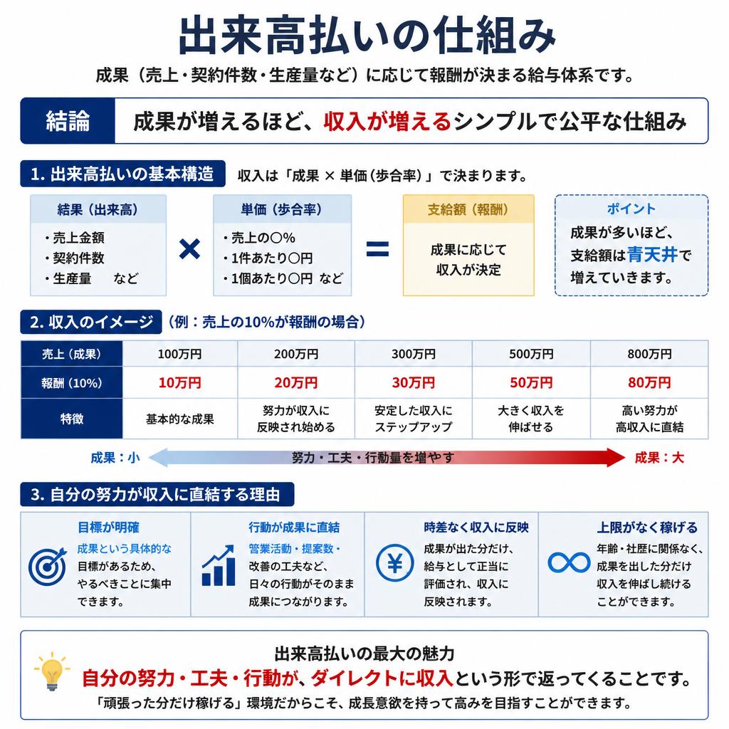2. 出来高払いで自由な働き方