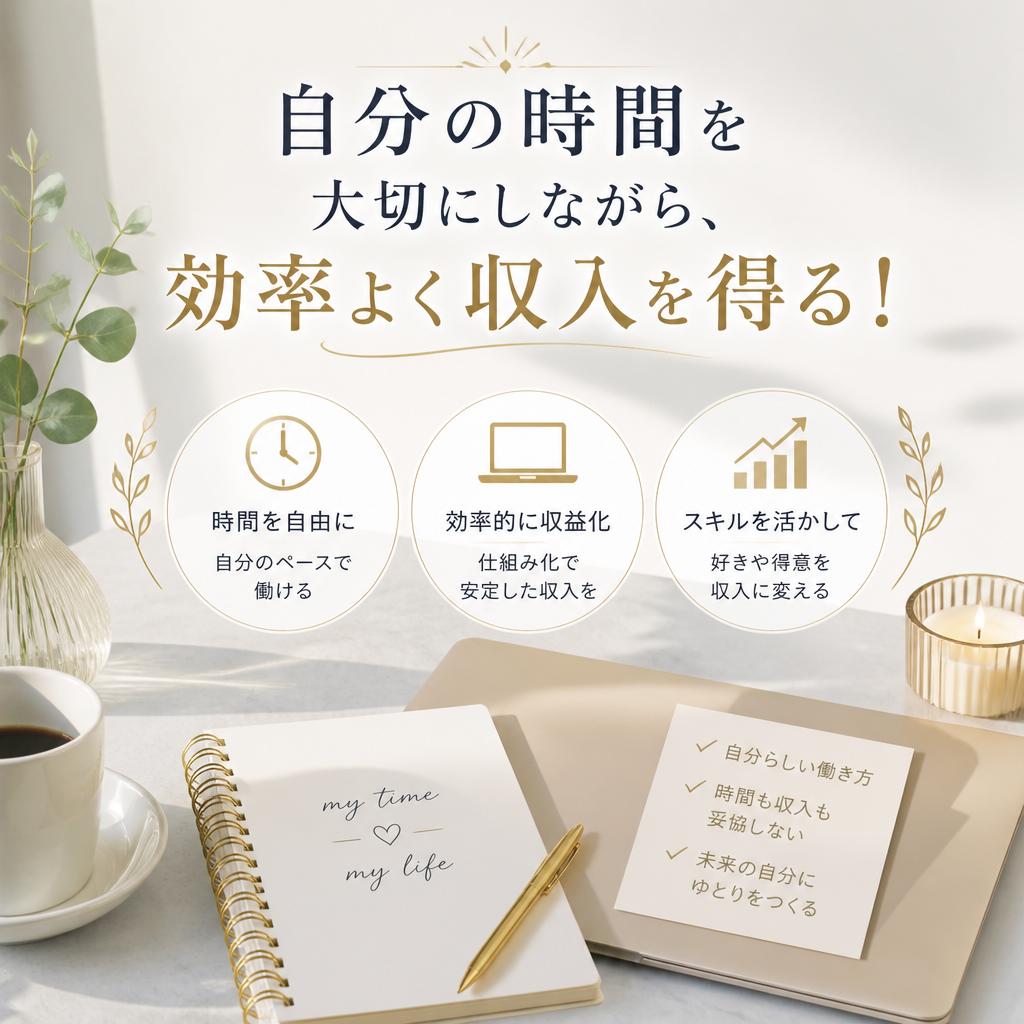 自分の時間を大切にしながら、効率よく収入を得る！