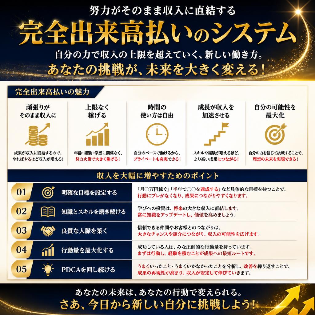 高収入を目指せる仕組み