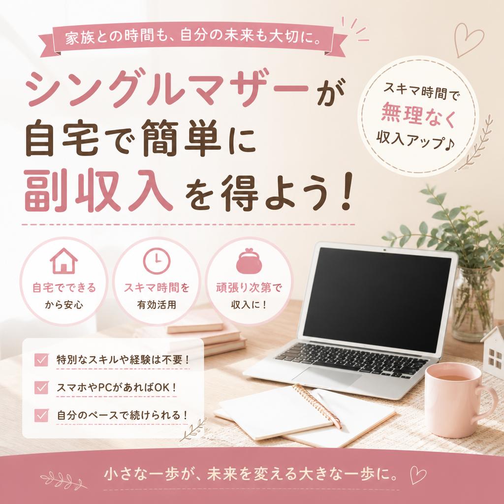 シングルマザーが自宅で簡単に副収入を得よう！