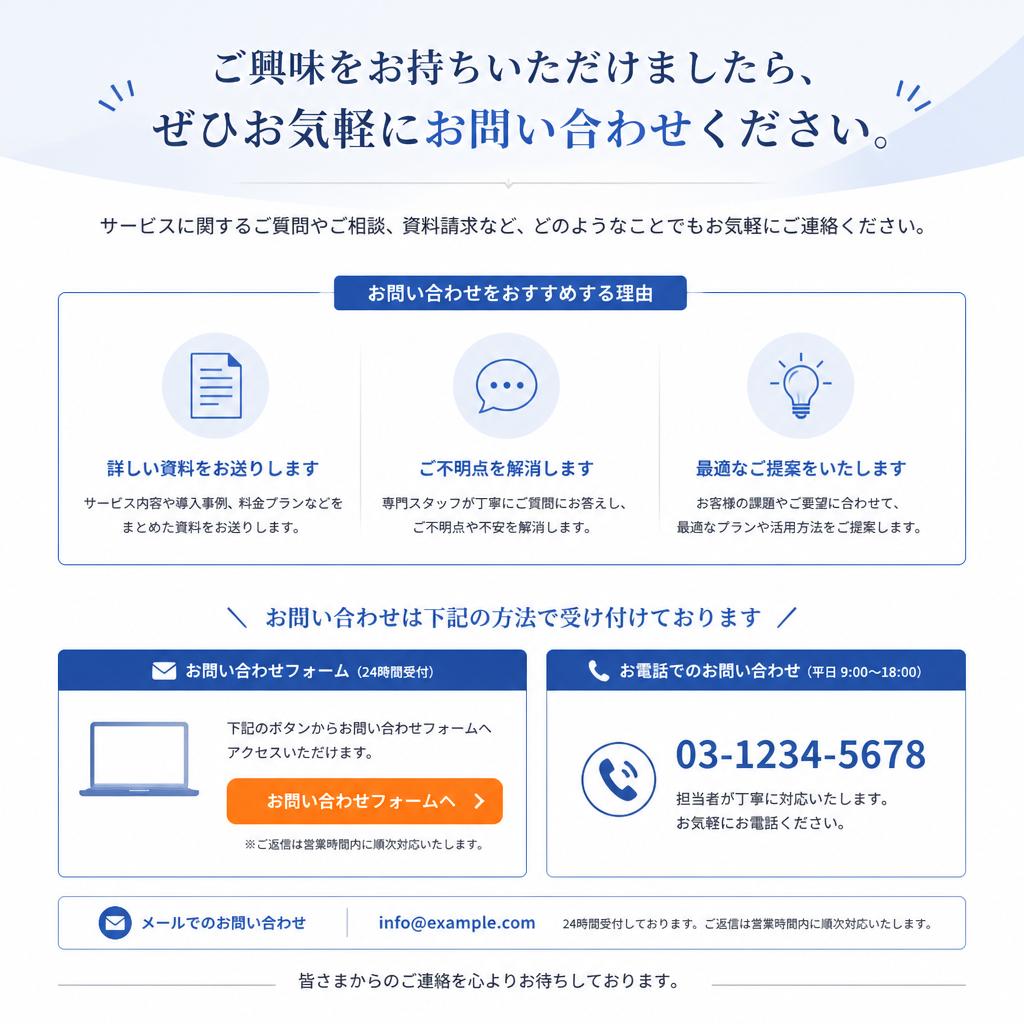 今すぐお問い合わせを！
