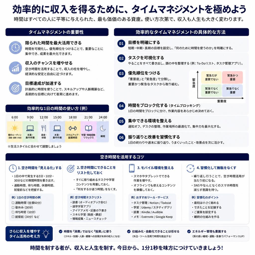 2. 収入安定のカギはタイムマネジメント！