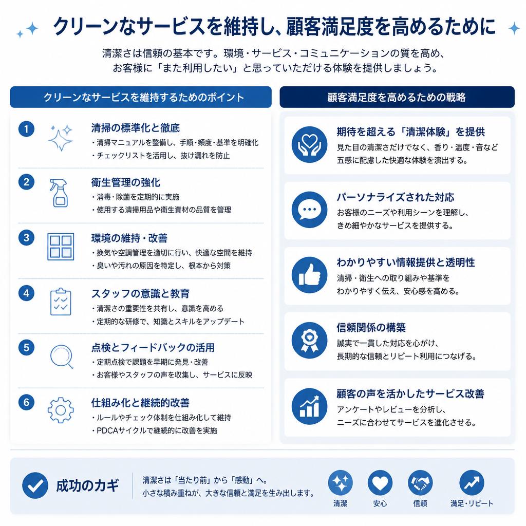 常連客を育てるためのサービスのクリーンさ
