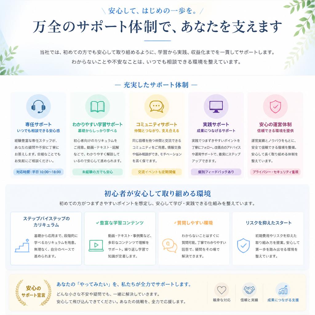 充実のサポート体制