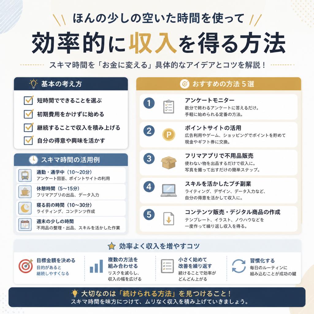 2. スキマ時間を活用した収入の確保