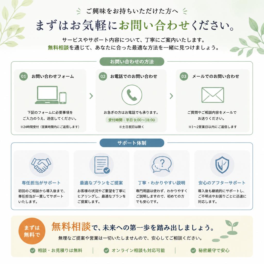 7. まずは気軽に相談してみよう！